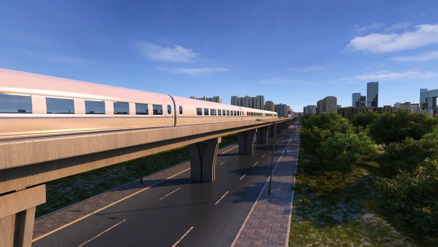 high speed railway Modelo 3D .c4d .max .obj .3ds .fbx .stl .blend 