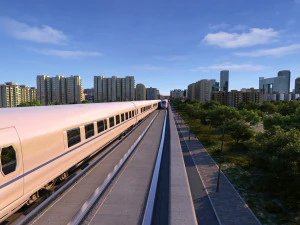 high speed railway 3D Model