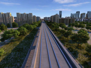 high speed railway 3D Model