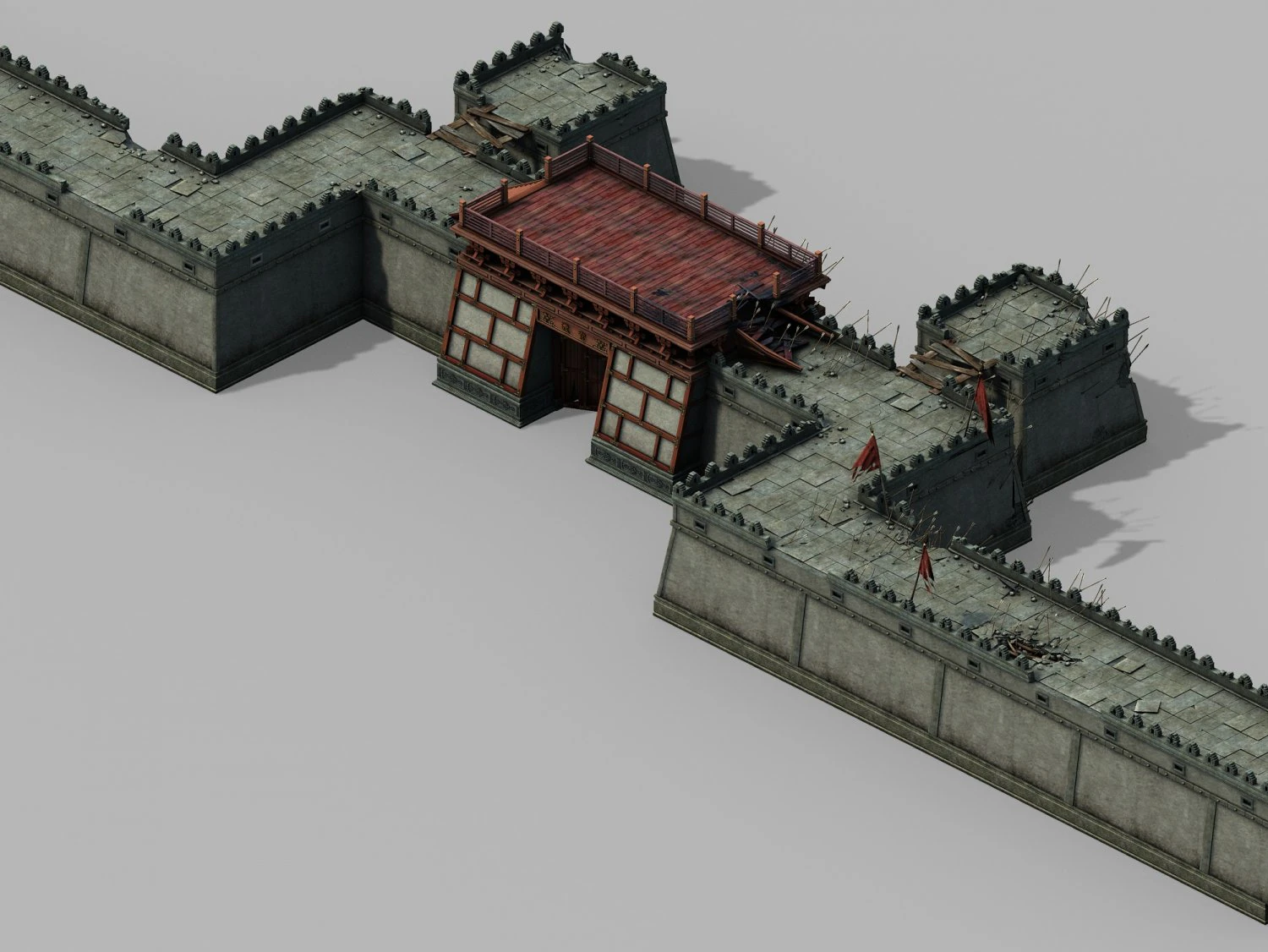 city gate 3D Model .c4d .max .obj .3ds .fbx .stl .blend