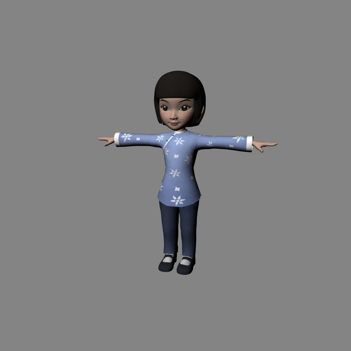 cartoon girl 3D Model .c4d .max .obj .3ds .fbx .stl .blend 