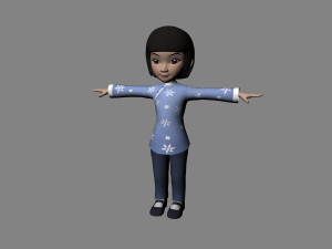 cartoon girl Modelo 3D