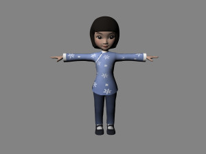 cartoon girl Modèle 3D