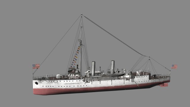 zhongshan ship 3D मॉडल .c4d .max .obj .3ds .fbx .stl .blend
