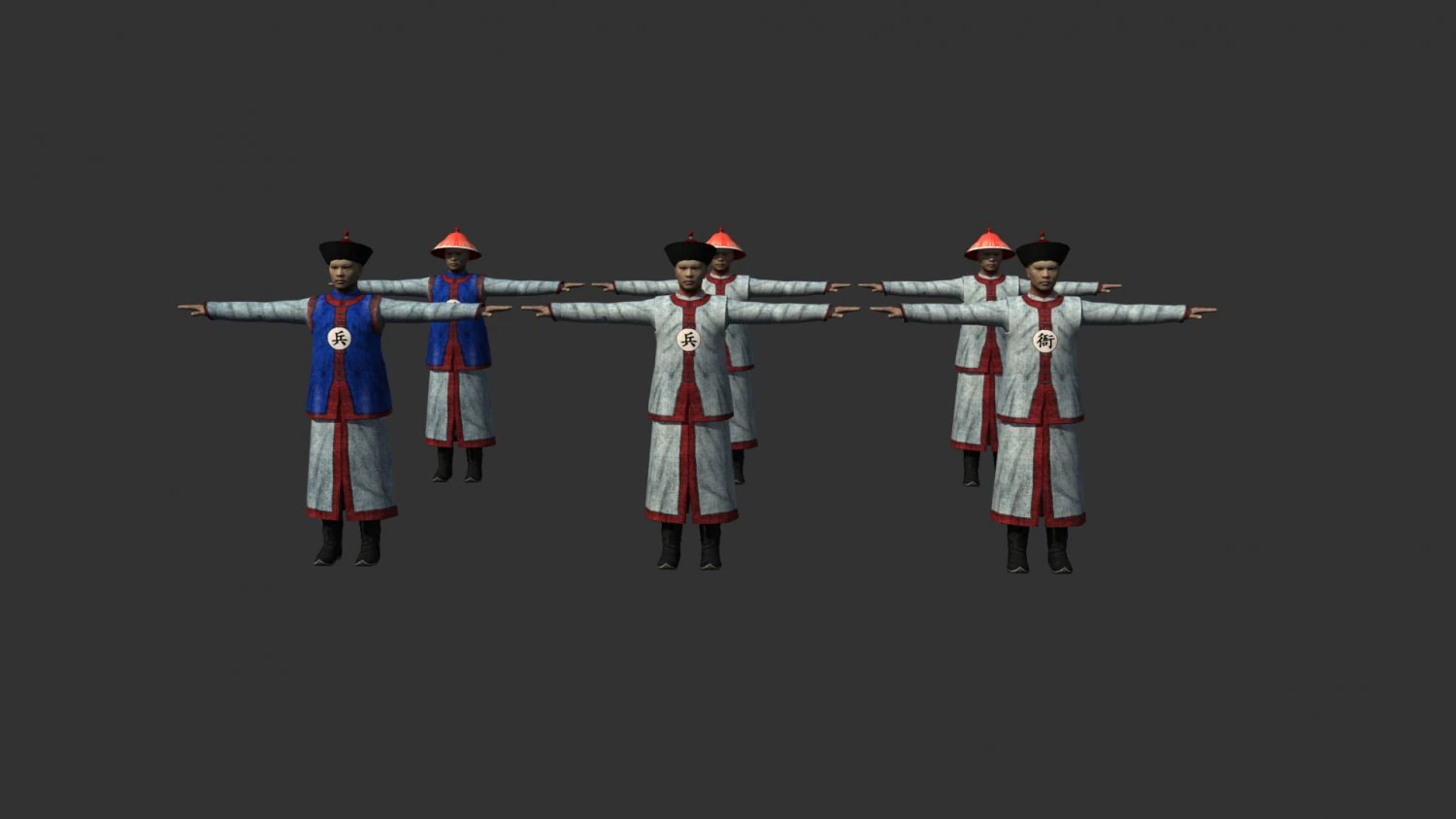 qing dynasty soldiers 3D Model .c4d .max .obj .3ds .fbx .stl .blend 