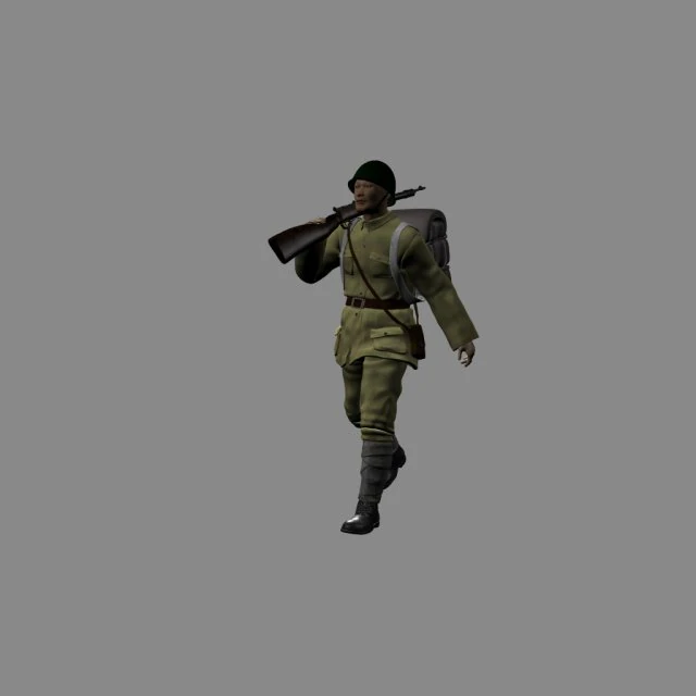 兵士 3Dモデル .c4d .max .obj .3ds .fbx .stl .blend 