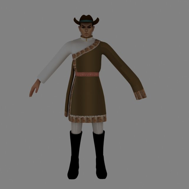 tibetan men Modèle 3D .c4d .max .obj .3ds .fbx .stl .blend 
