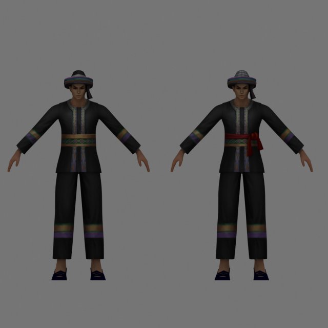 hmong men 3D मॉडल .c4d .max .obj .3ds .fbx .stl .blend 