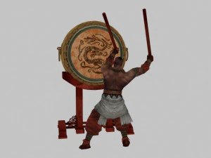 북을 치는 것 3D 모델