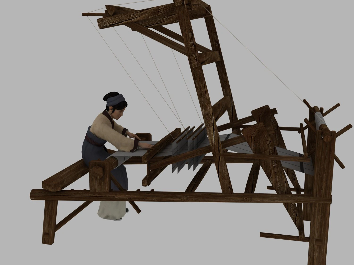 women weaving 3D Model .c4d .max .obj .3ds .fbx .stl .blend 