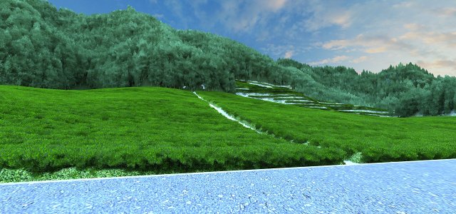 tea garden Model 3D .c4d .max .obj .3ds .fbx .stl .blend 