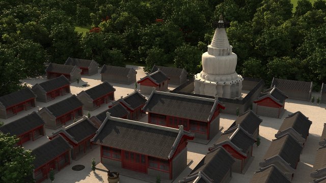 miaoying temple tower 3D Model .c4d .max .obj .3ds .fbx .stl .blend 