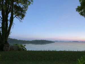 川沿い 3Dモデル