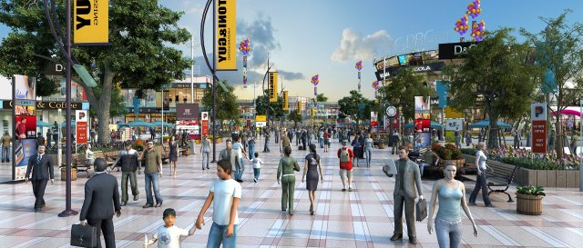 commercial plaza 3D Model .c4d .max .obj .3ds .fbx .stl .blend
