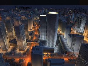 city night scene Modèle 3D