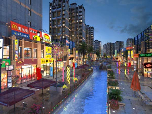 ticari cadde 3D Model