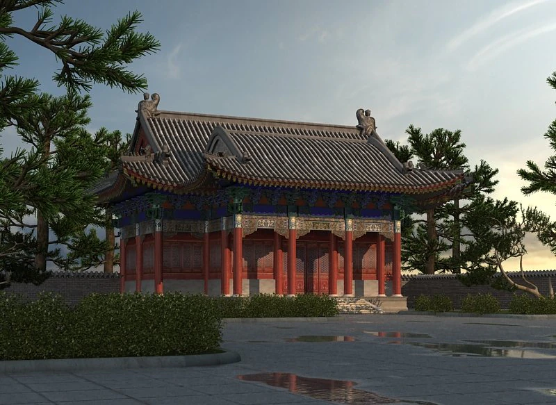 dragon king temple 3D Model .c4d .max .obj .3ds .fbx .stl .blend 