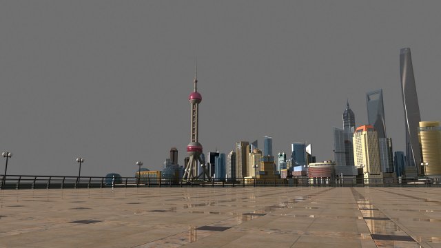 shanghai lujiazui 3D Модель .c4d .max .obj .3ds .fbx .stl .blend