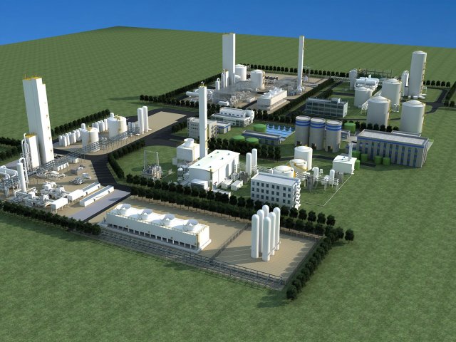 sewage treatment plant 3D Model .c4d .max .obj .3ds .fbx .stl .blend 