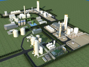 sewage treatment plant 3D Model