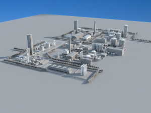 sewage treatment plant 3D Model