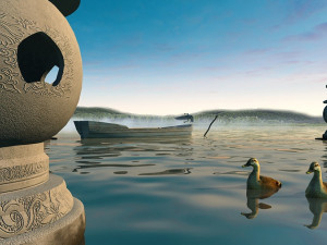 three lakes reflect the west lake 3D Model