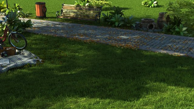 landscape garden 3D 模型 .c4d .max .obj .3ds .fbx .stl .blend 