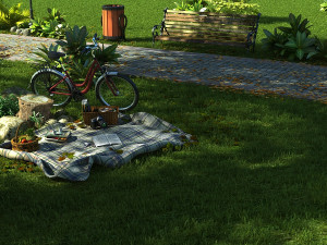 landscape garden 3D 模型