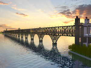 nanjing yangtze river bridge 3Dモデル