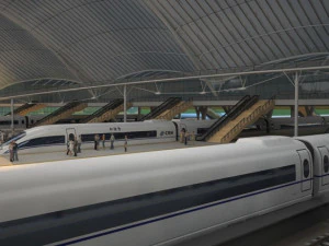 हाई स्पीड रेलवे 3D मॉडल