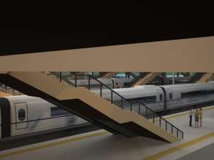 high - speed railway Modèle 3D
