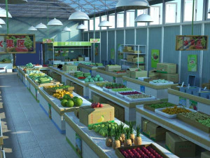 vegetable market 3D Model