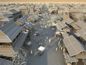 ancient vegetable market 3D Model