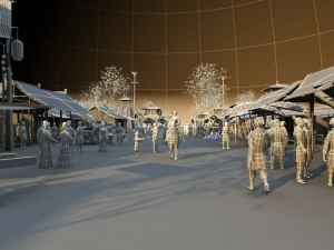 ancient vegetable market 3D Model