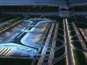 capital airport night view 3D Model