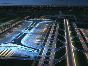 capital airport night view 3D मॉडल
