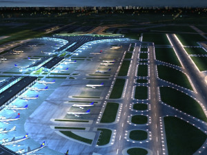 capital airport night view 3D मॉडल