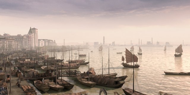 shanghai bund 3Dモデル .c4d .max .obj .3ds .fbx .stl .blend 