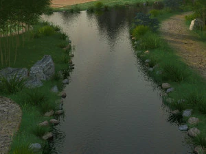 field stone bridge 3D Model