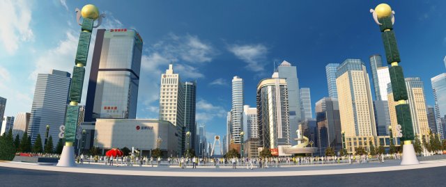 town square 3D मॉडल .c4d .max .obj .3ds .fbx .stl .blend 
