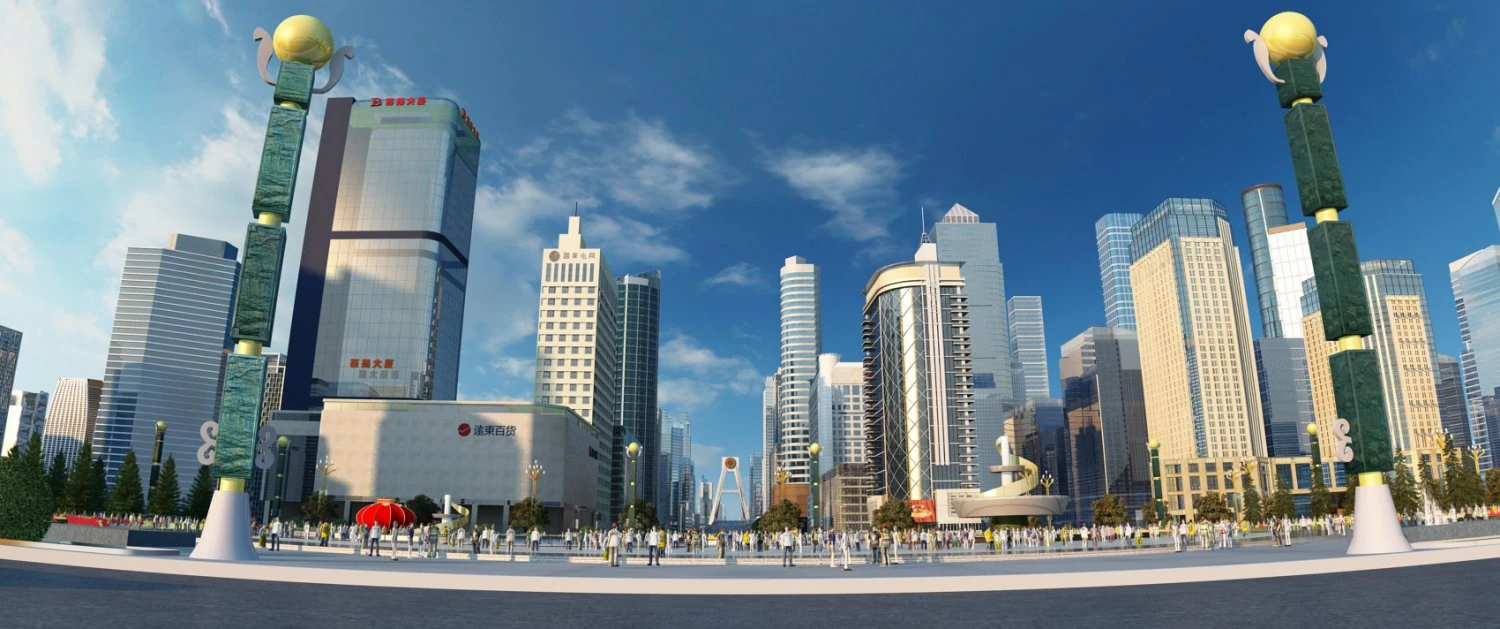 town square 3D Model .c4d .max .obj .3ds .fbx .stl .blend 