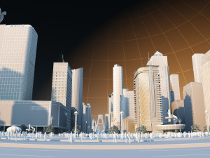 town square 3D मॉडल