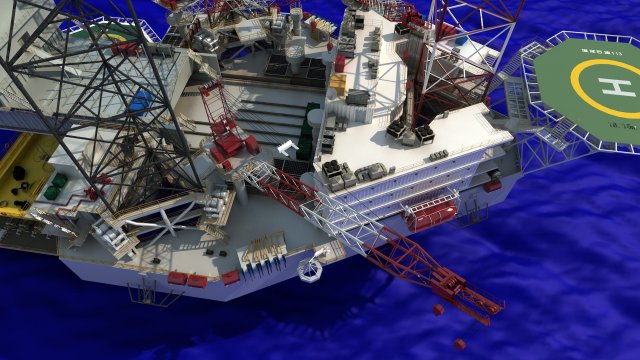 offshore drilling platform 3D 模型 .c4d .max .obj .3ds .fbx .stl .blend 