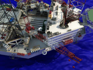 अपतटीय ड्रिलिंग प्लेटफार्म 3D मॉडल