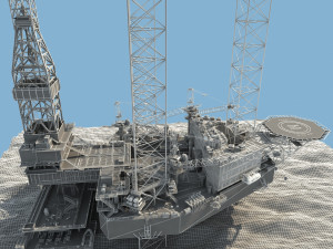 offshore drilling platform 3D 模型