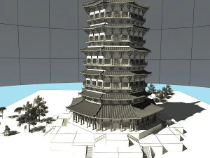 wooden tower 3D Model