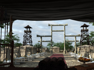 military camp tent 3D मॉडल