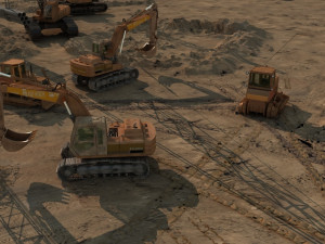 construction site excavator 3D 모델