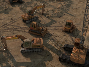 construction site excavator 3D 모델