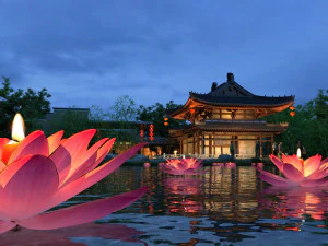 garden night scene 3D Model